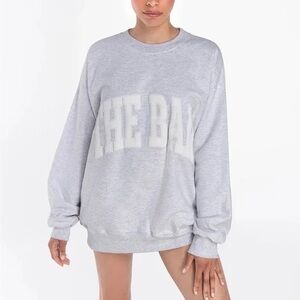 THE BAR varsity crewneck sweatshirt grey size medium